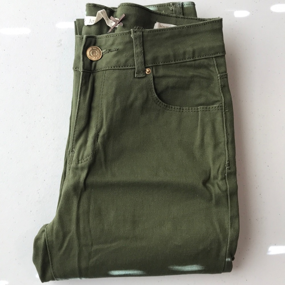 Olive green Amichi skinny jeans